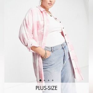 NWT Oversized Pink Check Shirt